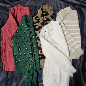 Sweaters, dress pants and dresses